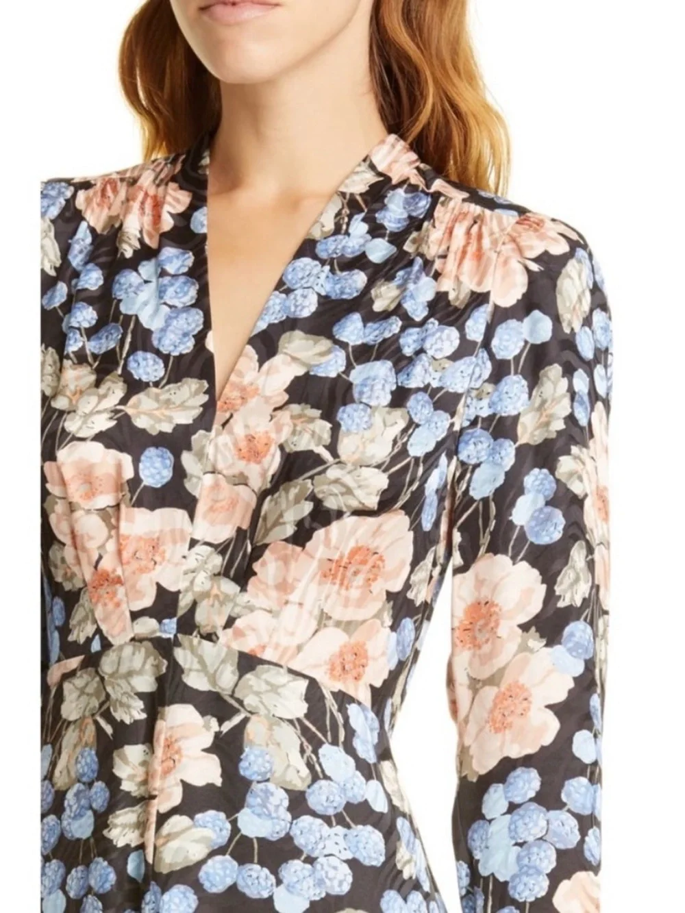 Rebecca Taylor Rose Long Sleeve Mini Dress